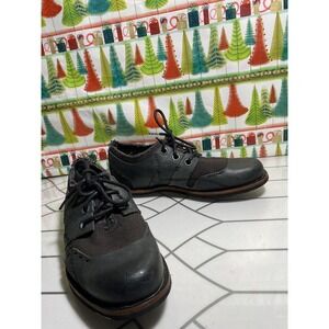 Men's TSUBO Leather Lace Up Dress Shoes Size 8 Gray /Green